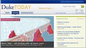 Screenshot of Duke Today's opinion page - today.duke.edu/opinion