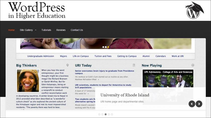 Screenshot of the WPHighEd website (wphighed.org)