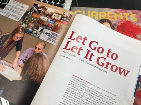 "Let Go to Let It Grow" is the title of Tony Proudfoot's CASE Currents article. (Photo via @tonyproudfoot.)