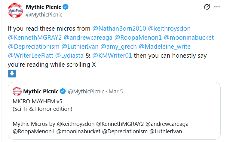 New micro fiction in ‘Mythic&nbsp;Picnic’
